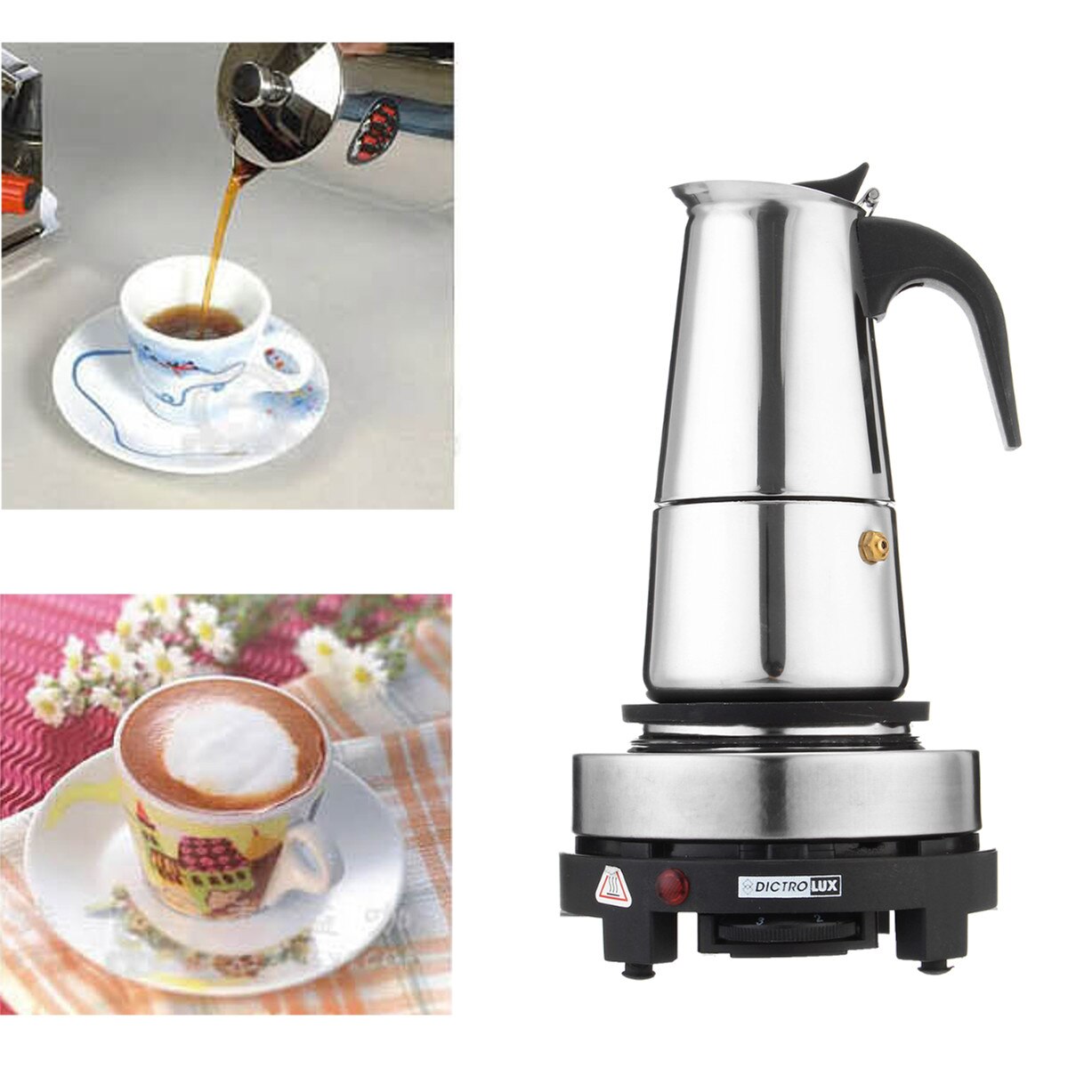 Draagbare Espresso Koffiezetapparaat Moka Pot Rvs Grandado