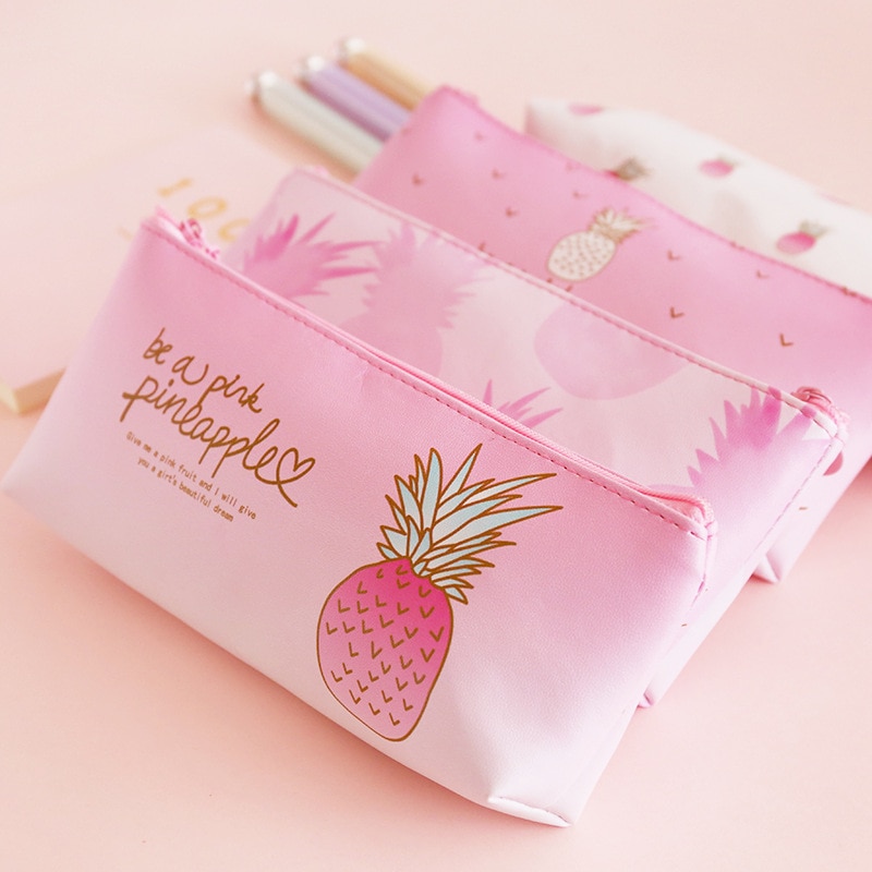 1 Adet Kawaii Pu Kalem Kutusu Ananas Hediye Estuch Grandado