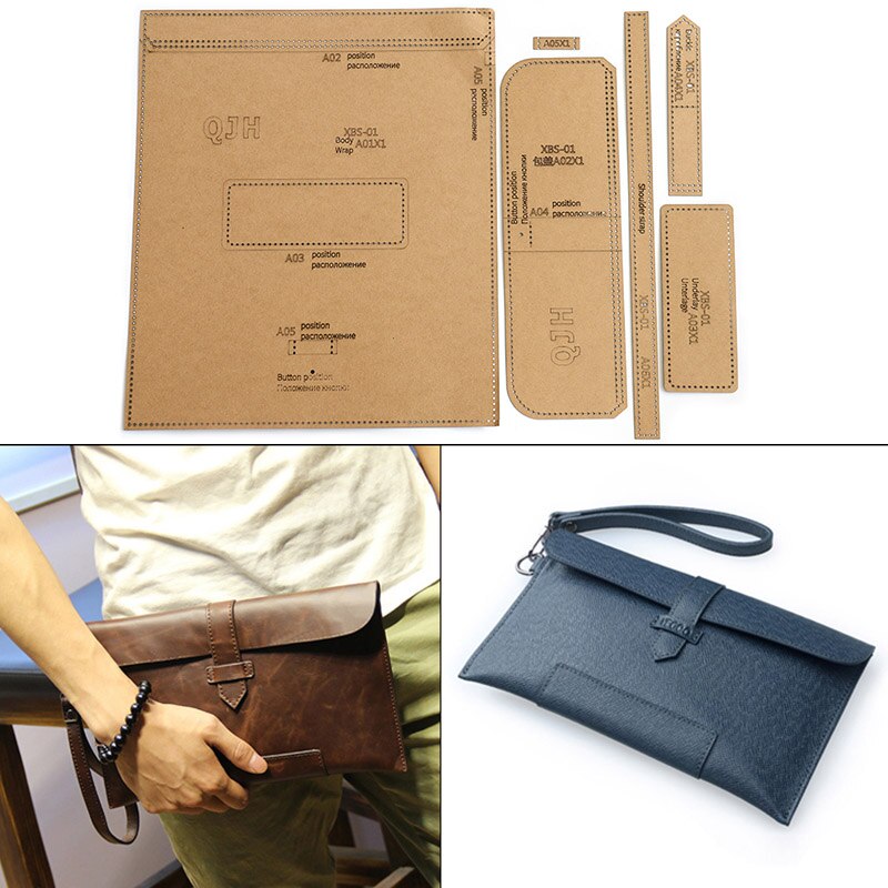 Plantilla De Papel Kraft Diy Para Hombre Cartera Grandado