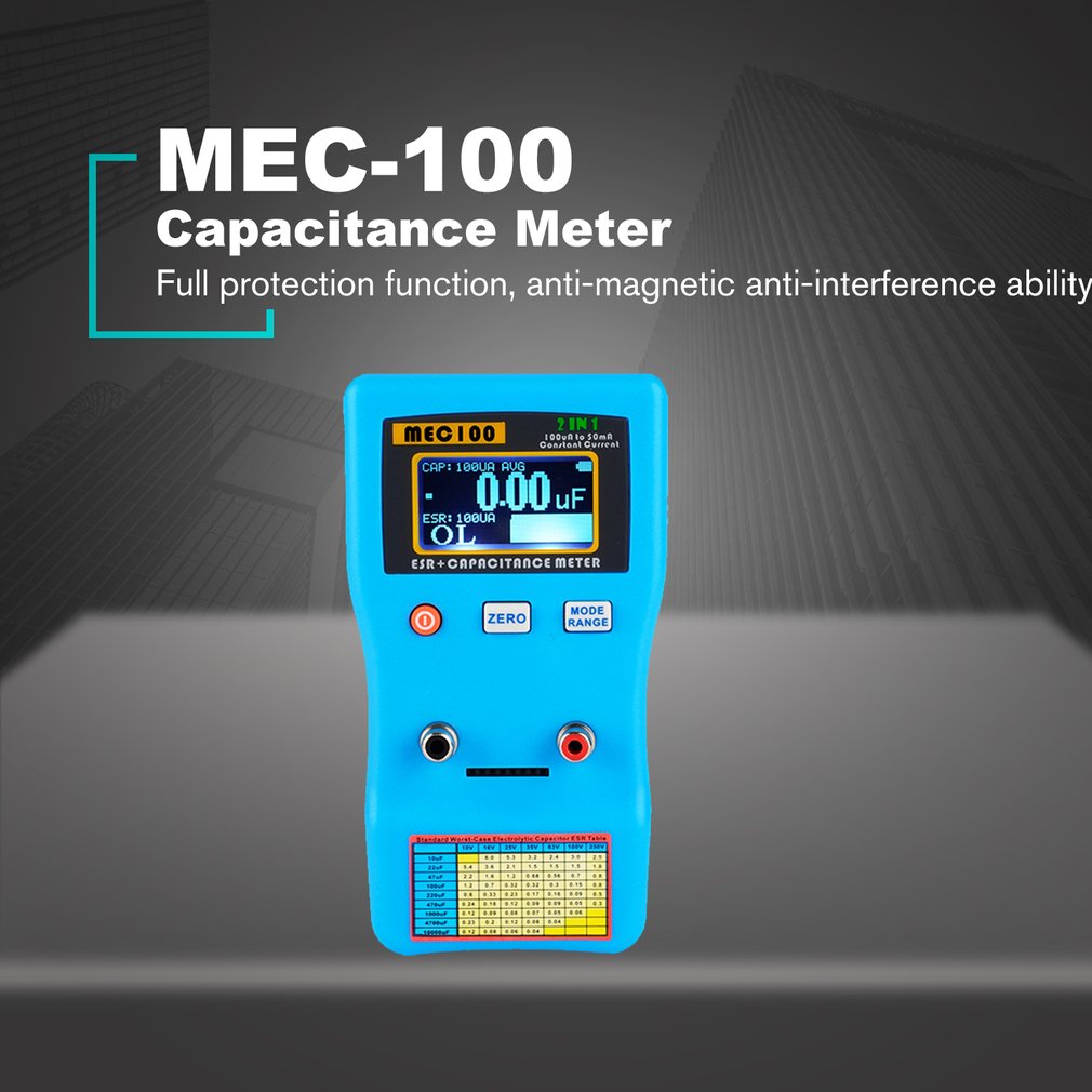 MEC 100 Digital Display Capacitor Meter High Precision Autoranging