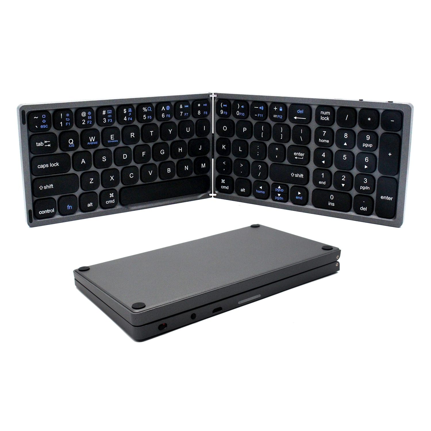 Draagbare Opvouwbaar Bluetooth Keyboard Oplaadbare Toetsenbord Full