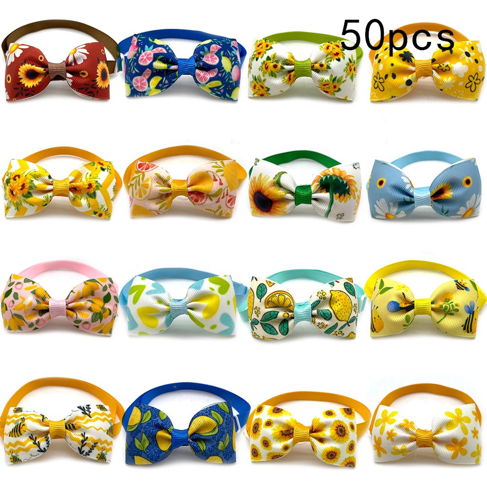 30 50Pcs Pet Lente Stijl Zonnebloem Bowtie Stropda Grandado