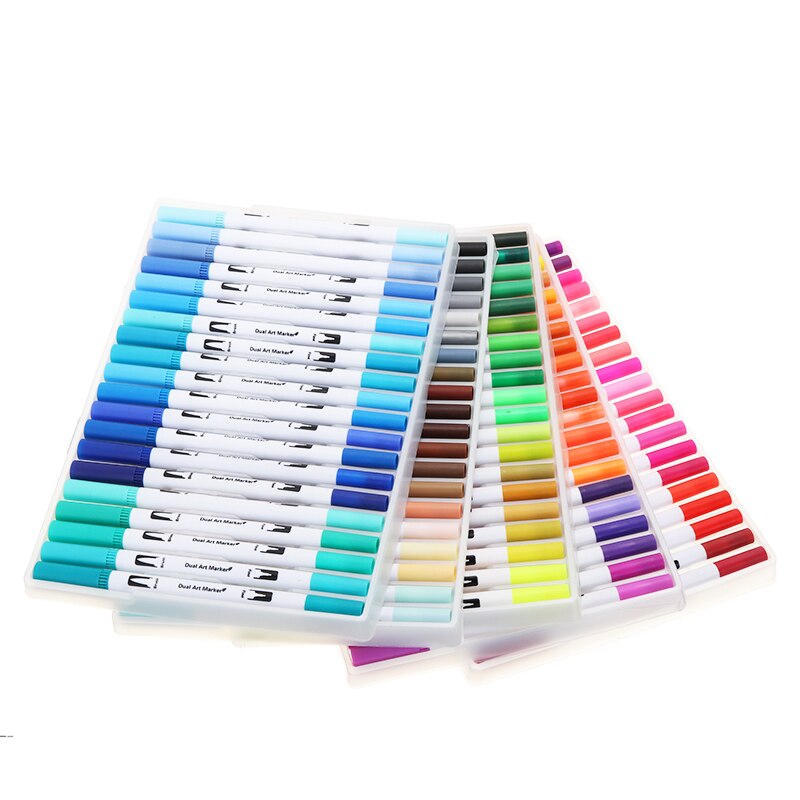 100 Farbe Dual Spitze Pinsel Marker Stifte Graffit Grandado