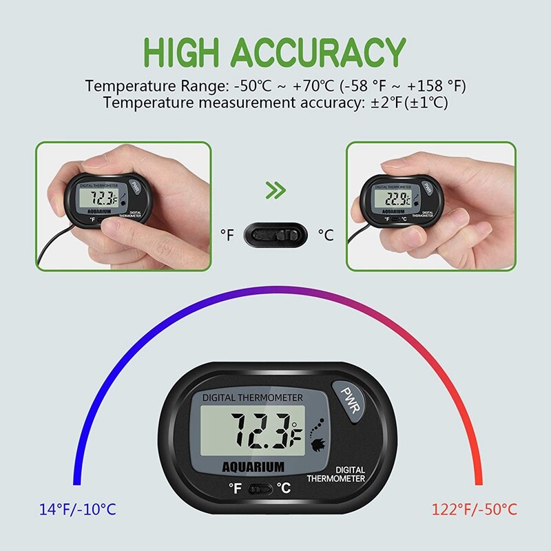 Digitale Aquarium Fish Tank Thermometer Terrarium Grandado