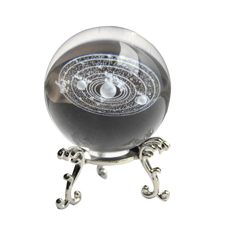 D Zonnestelsel Miniatuur Crystal Ball Gegraveerde Grandado