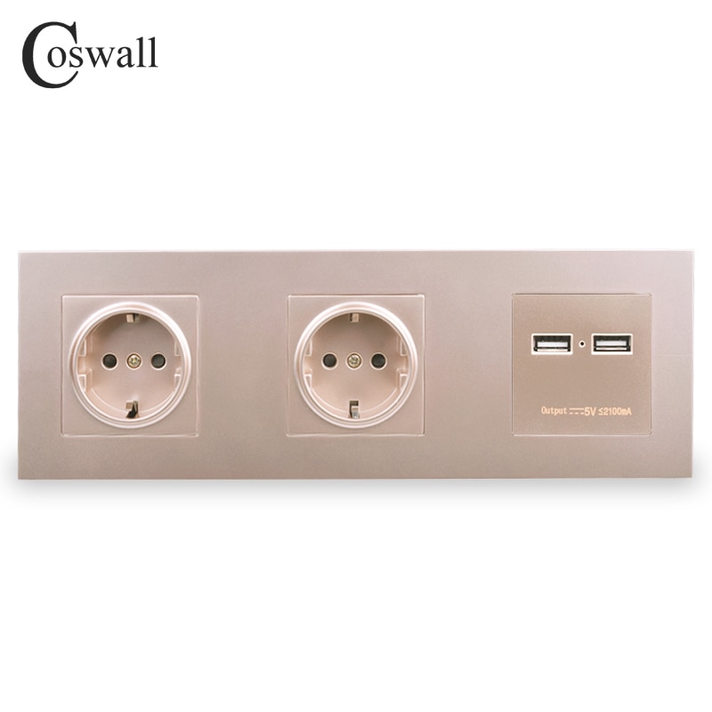 Coswall Muur Pc Panel Dubbele Socket A Eu Stopco Grandado