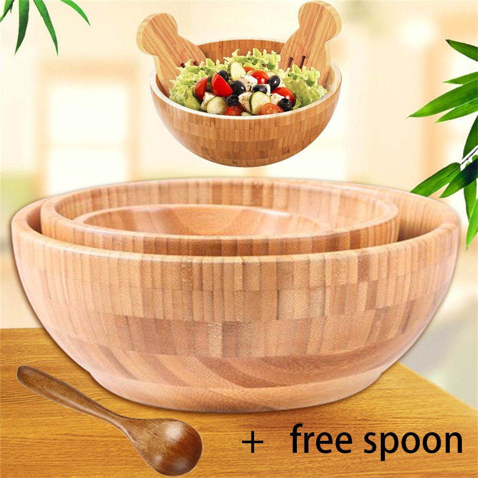 Japanse Stijl Ronde Houten Kom Soep Salade Noodle Grandado