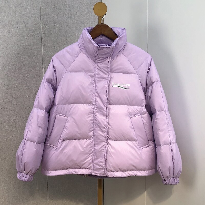 Chaqueta De Invierno Con Cuello Levantado Para Muj Grandado