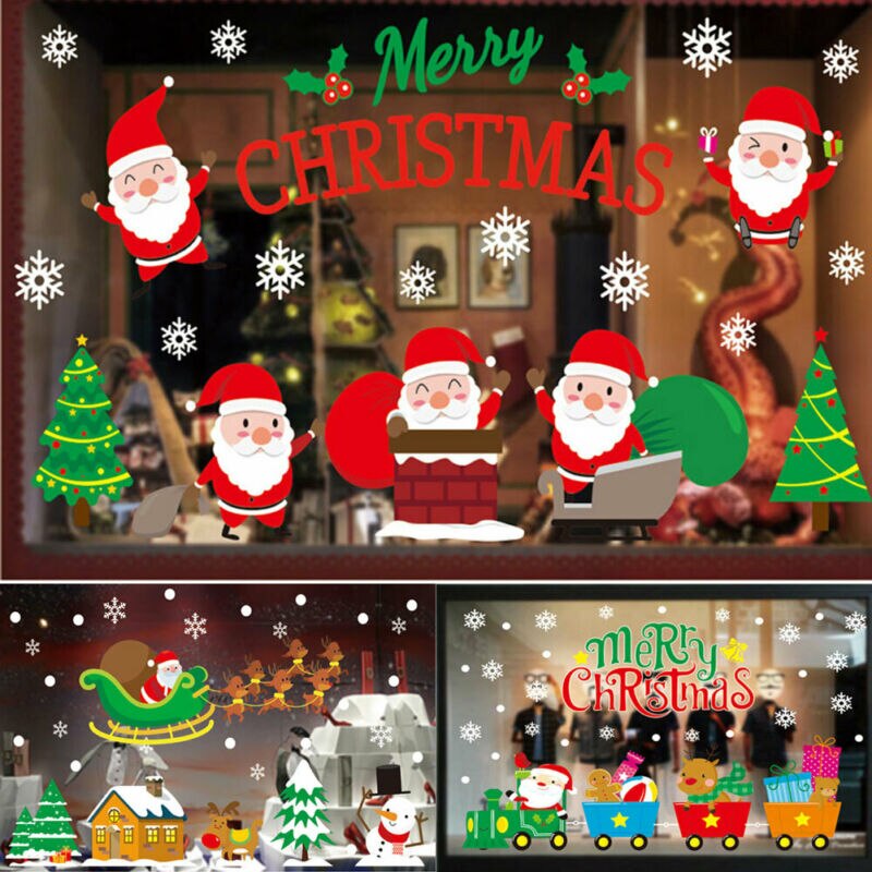 Kerst Home Glas Raam Muur Sticker Sticker Verwijde Grandado