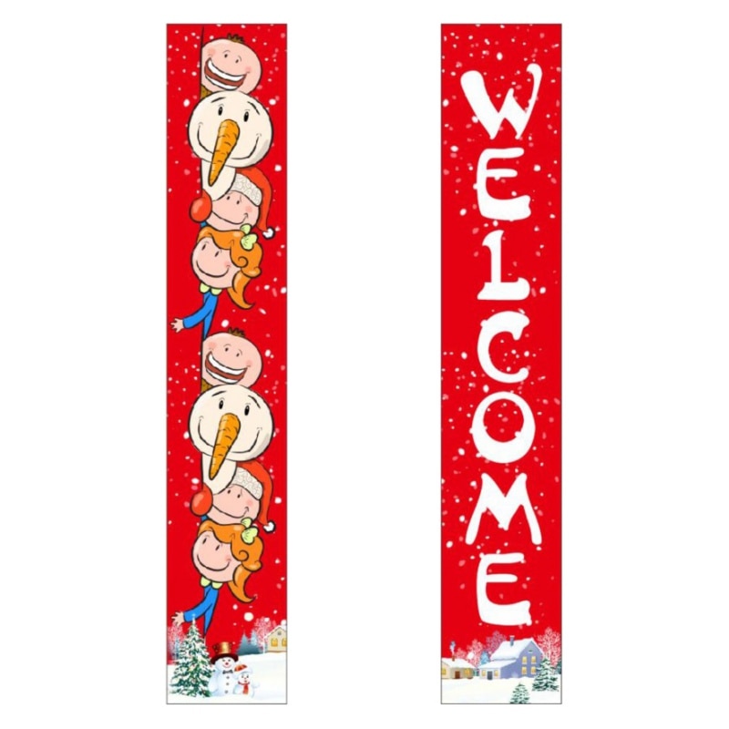 Christmas Porch Sign Merry Christmas Hanging Banne Vicedeal