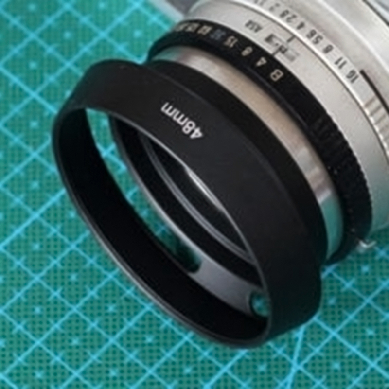 48mm Aluminum Alloy Lens Hood Tilted Vented Shade For Cannon Canonet