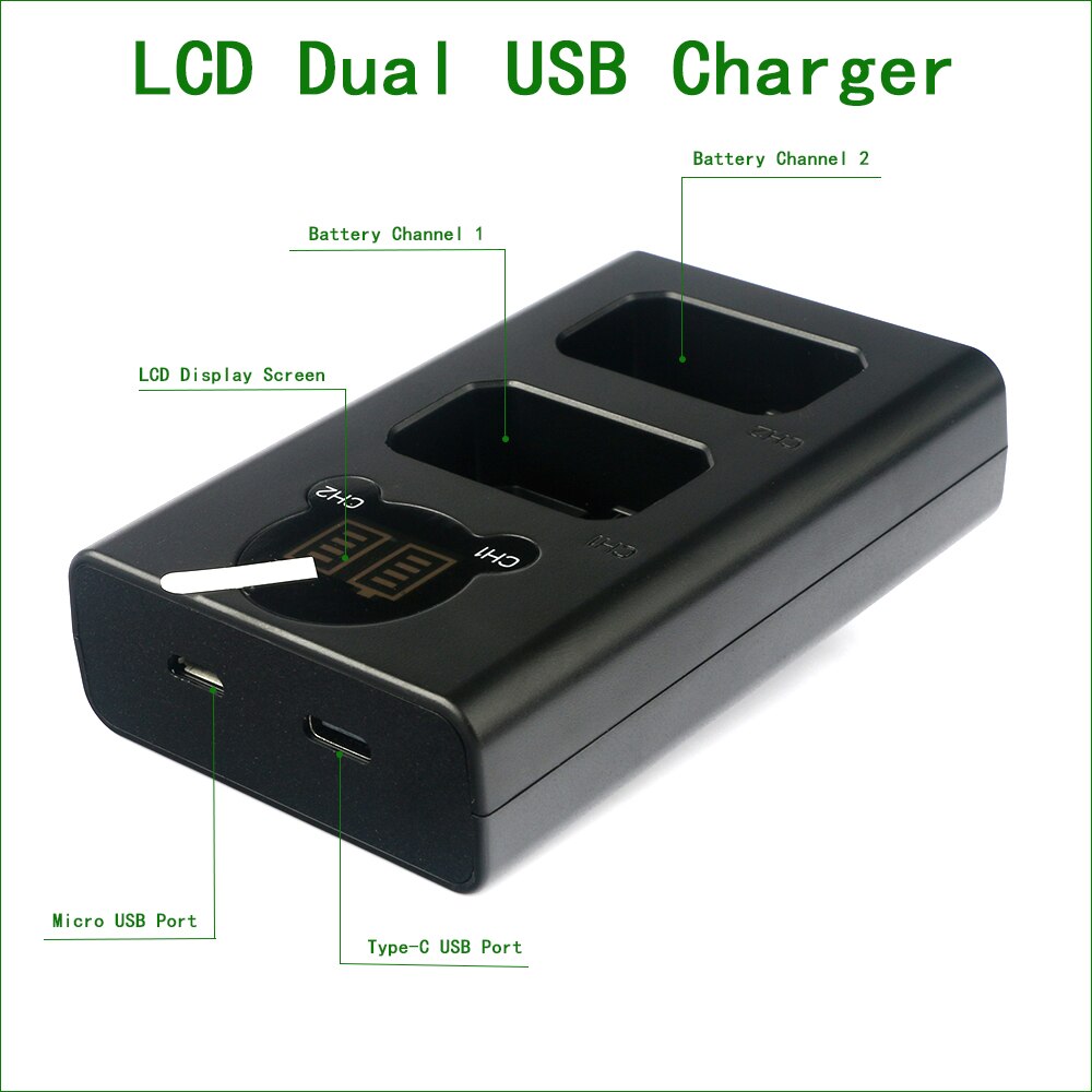 Bp Dc Dual Usb Batterij Oplader Voor Leica V Lux Grandado