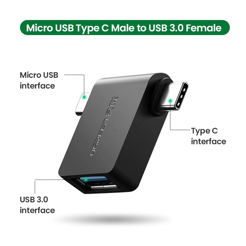 Ugreen Otg Adapter In Micro Usb Type C Naar Us Grandado