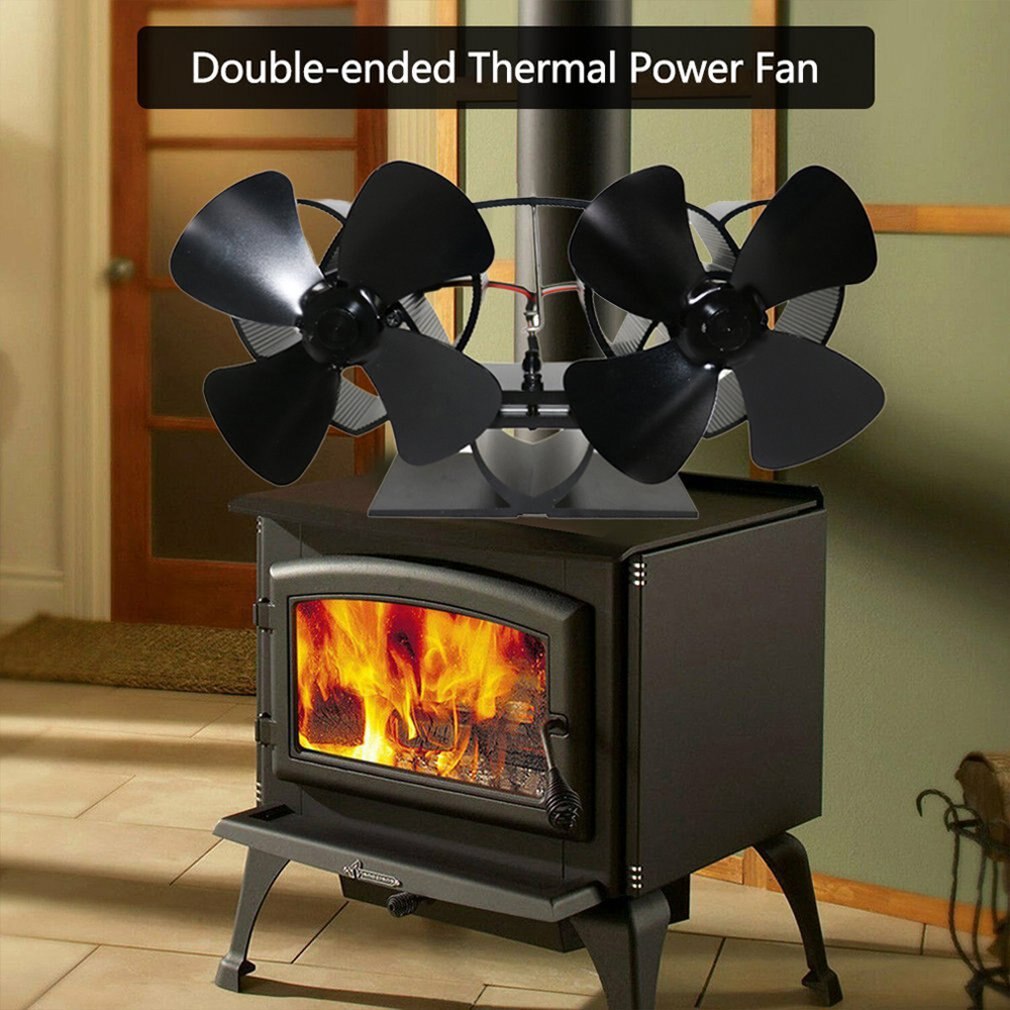 Mini Blade Heat Powered Wood Stove Fan Therm Grandado