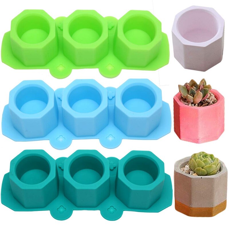 Pack Mini Octagon Bloempot Siliconen Mallen Vetp Vicedeal