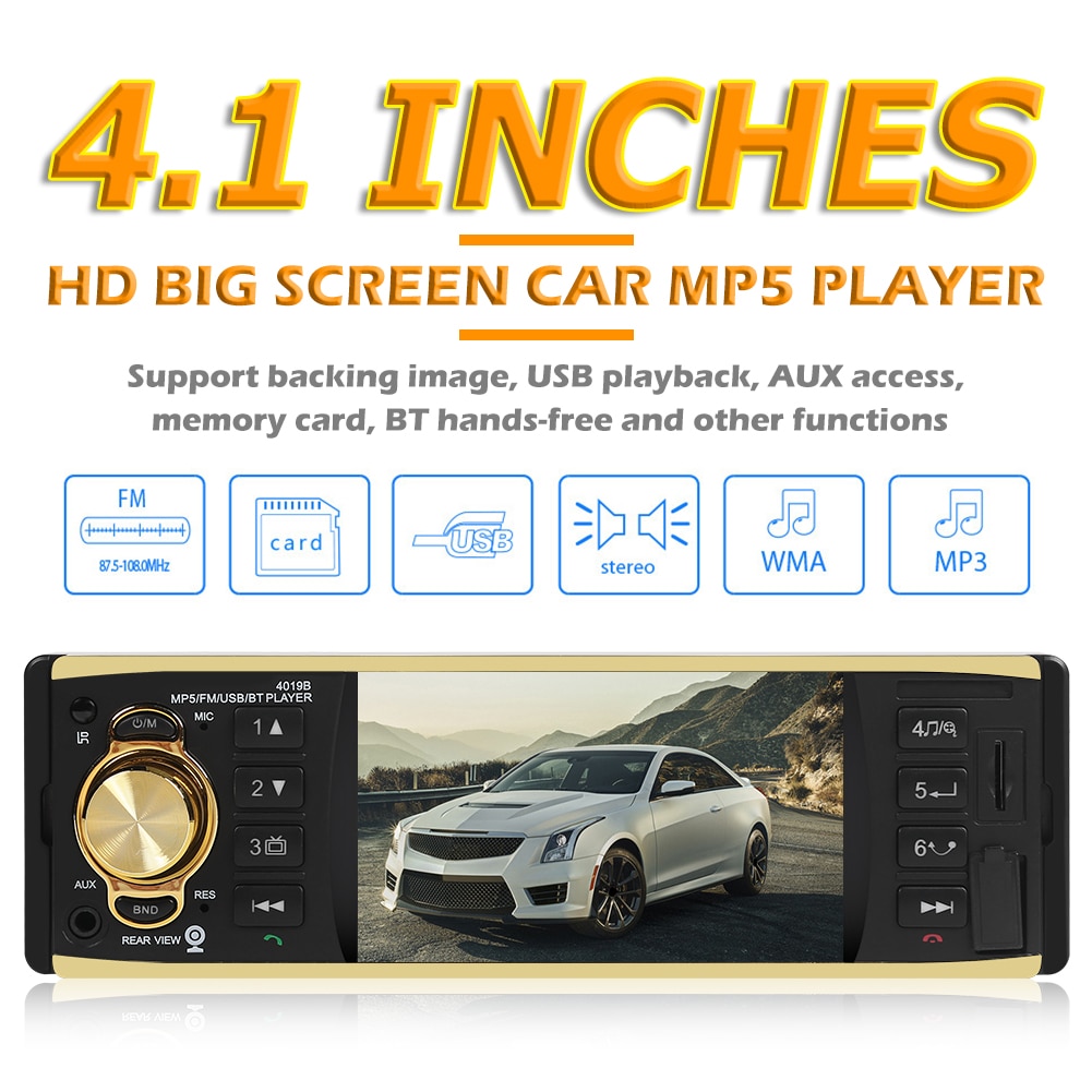 4019B 1Lärm Bluetooth HD 1080p Auto Stereo MP5 Spieler 4 1 zoll AUX FM