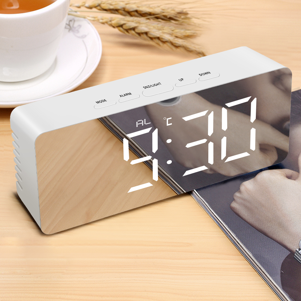 Snooze Wake Up Tafel Klok Led Digitale Elektronisc Grandado