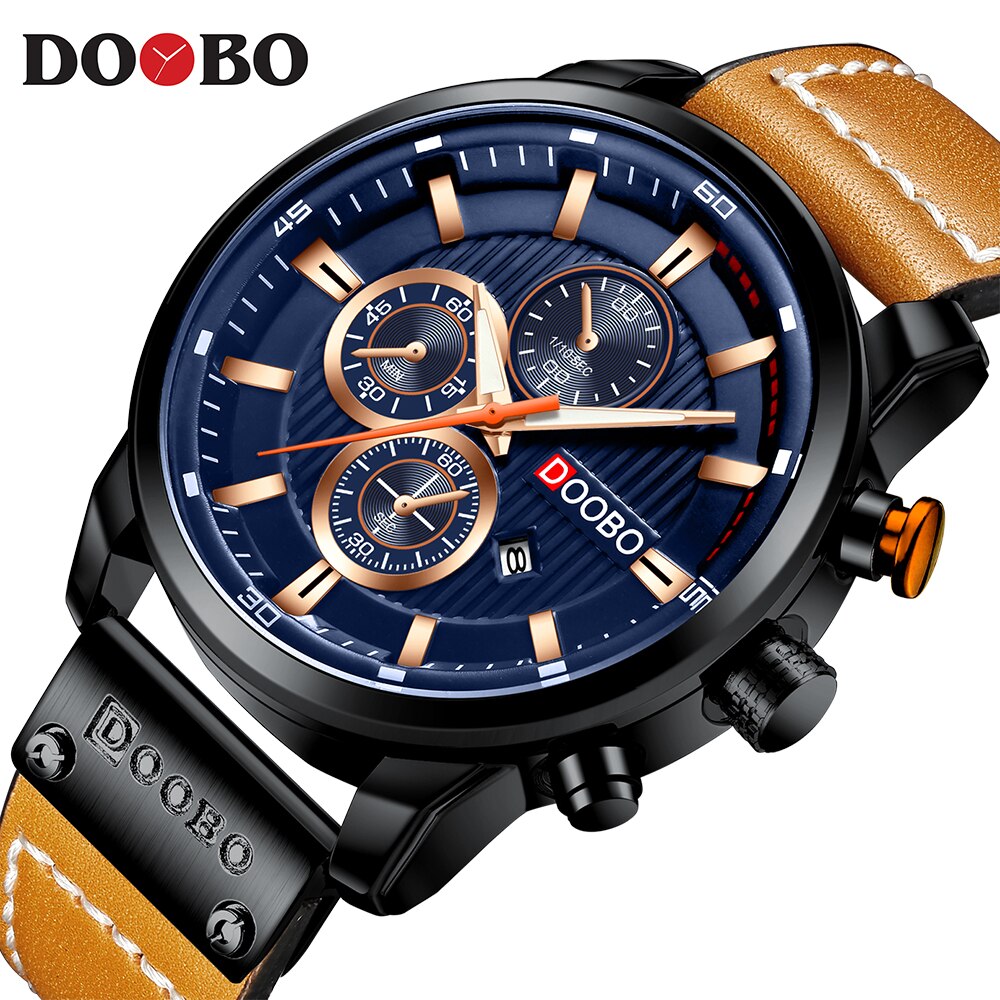 Doobo Top Brand Luxe Casual Lederen Band Quartz Ma Grandado