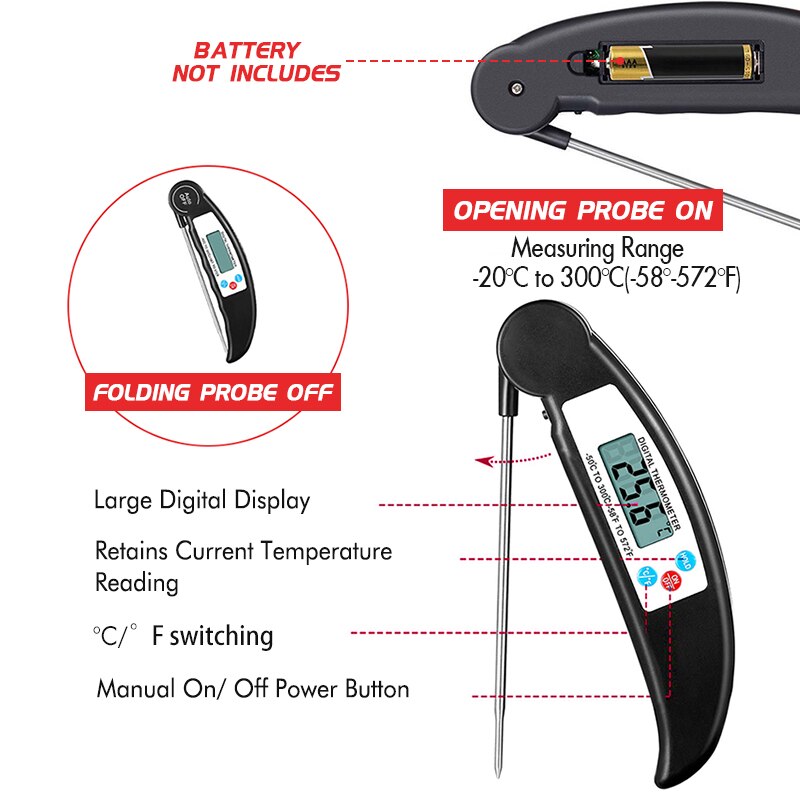 Waterdichte Digitale Thermometer Keuken Instant Re Grandado