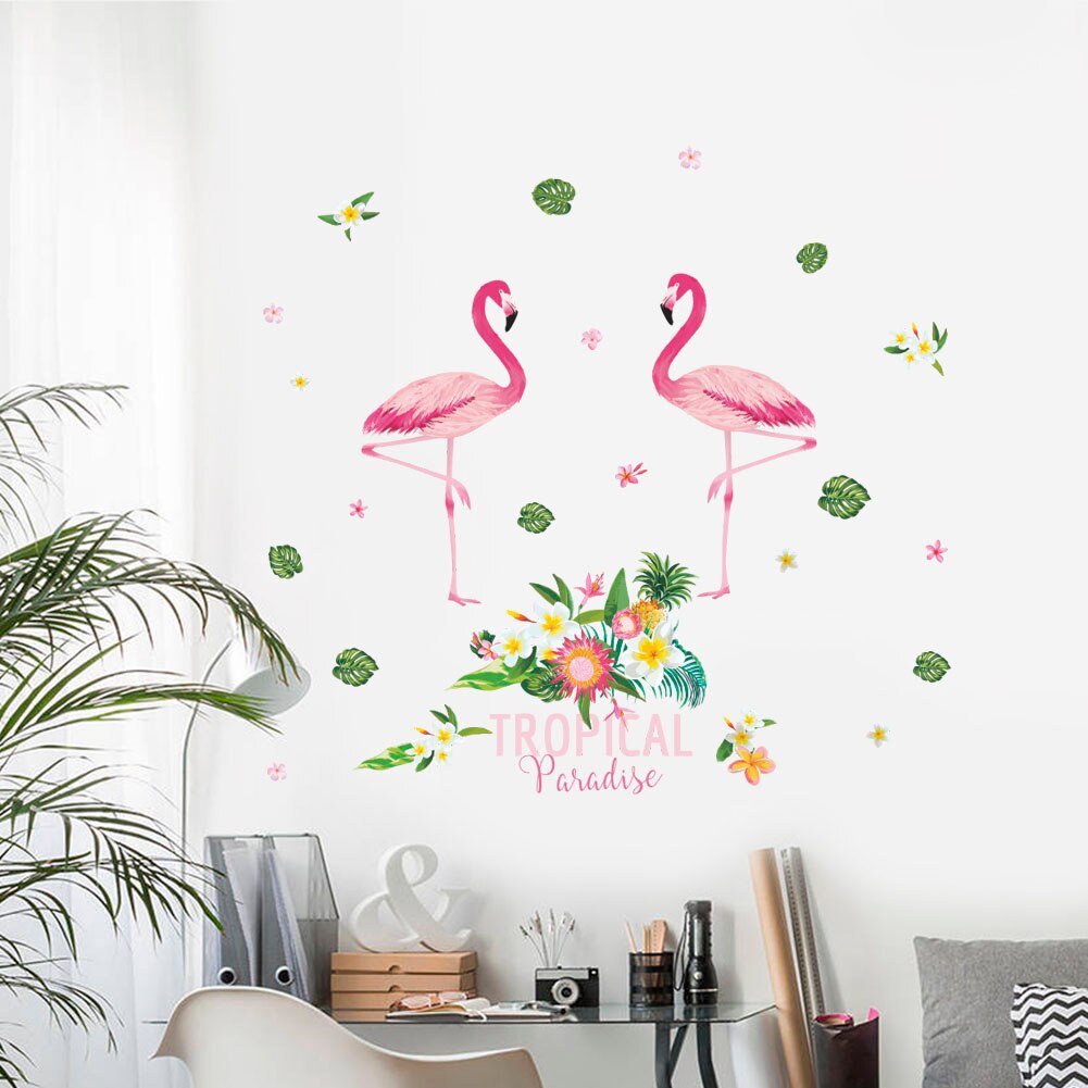 Flamingo Blad Hoogte Meet Muurstickers Voor Kinder Grandado