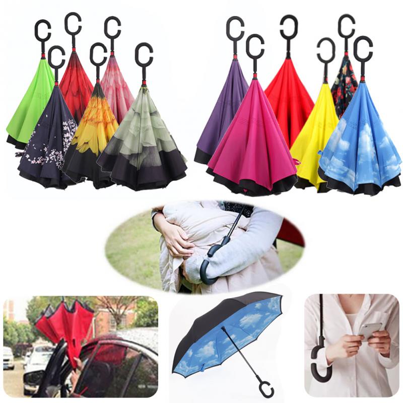 Parapluie inversé Double couche pour femme et homm Grandado