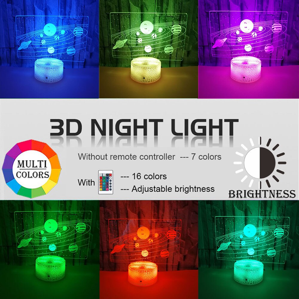 Zonnestelsel 3D Optische Illusie Lamp Universe Spa Grandado