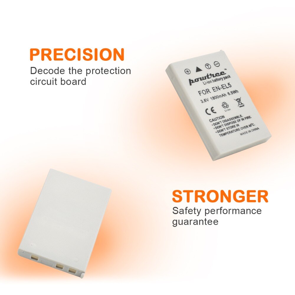 3 6 v 1800mAh EN EL5 es EL5 ENEL5 baterías Li Ion batería de la cámara
