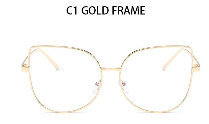 Metalen Cat Eye Bril Transparant Goud Frame Glazen Grandado