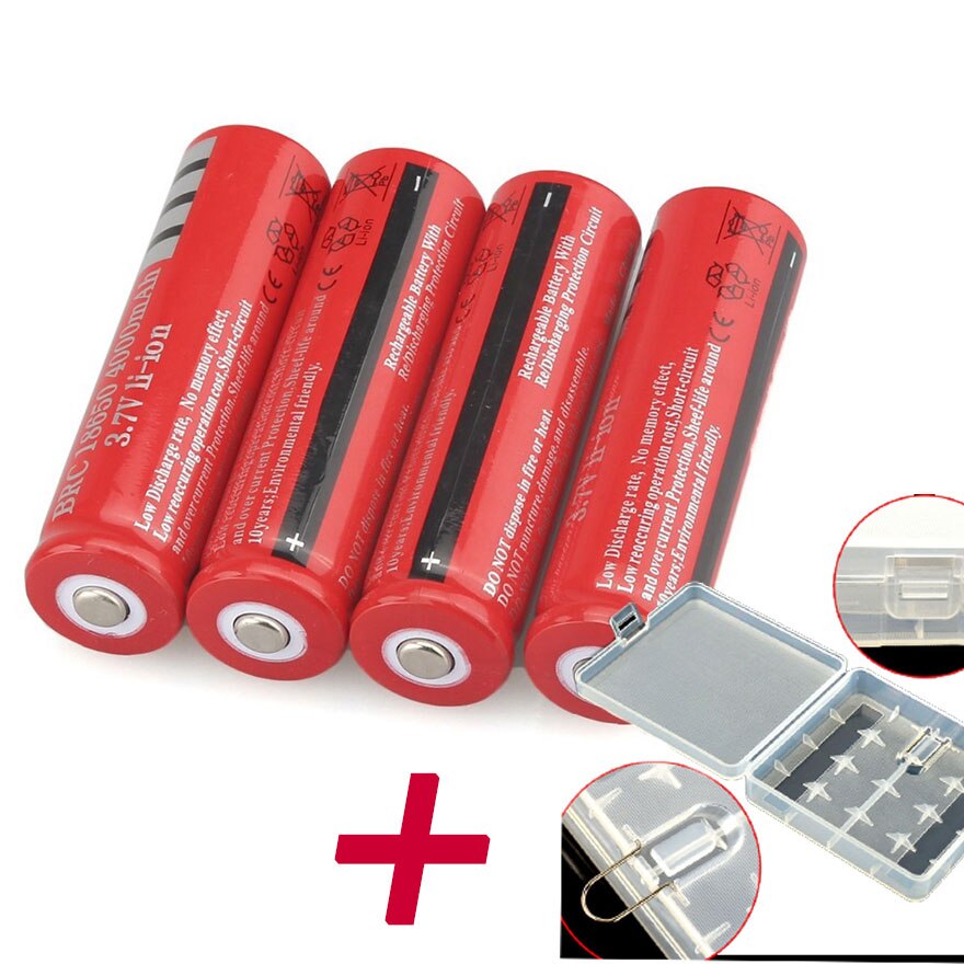 Gtf 4 pçs 18650 bateria 3 7 v 4200 mah li ion bate Grandado