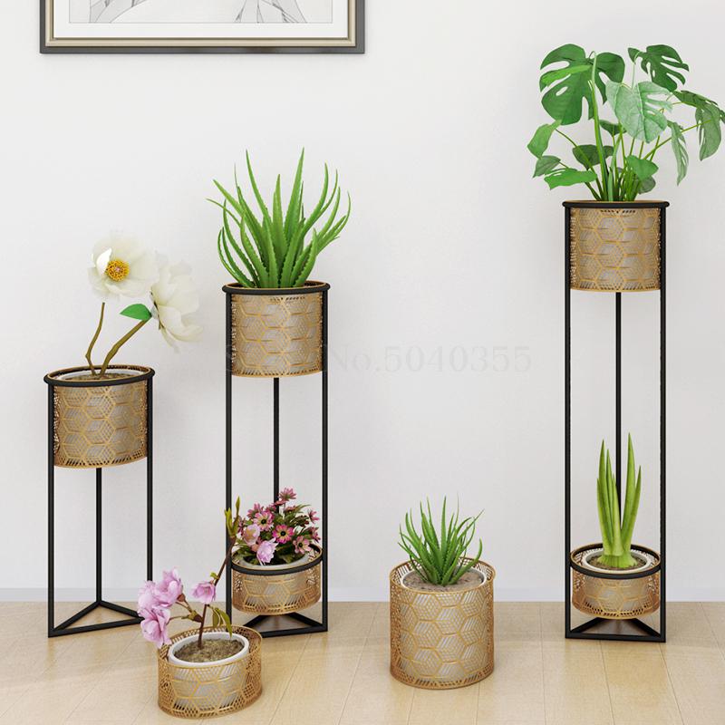 Europese Smeedijzeren Bloem Plank Pot Rack Woonkam Grandado