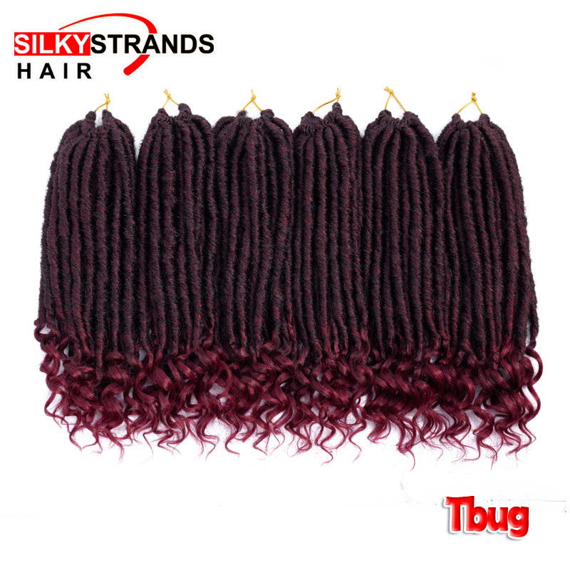 Inch Ombre Krullend Godin Faux Locs Haak Hair Afro Vlechten Haar