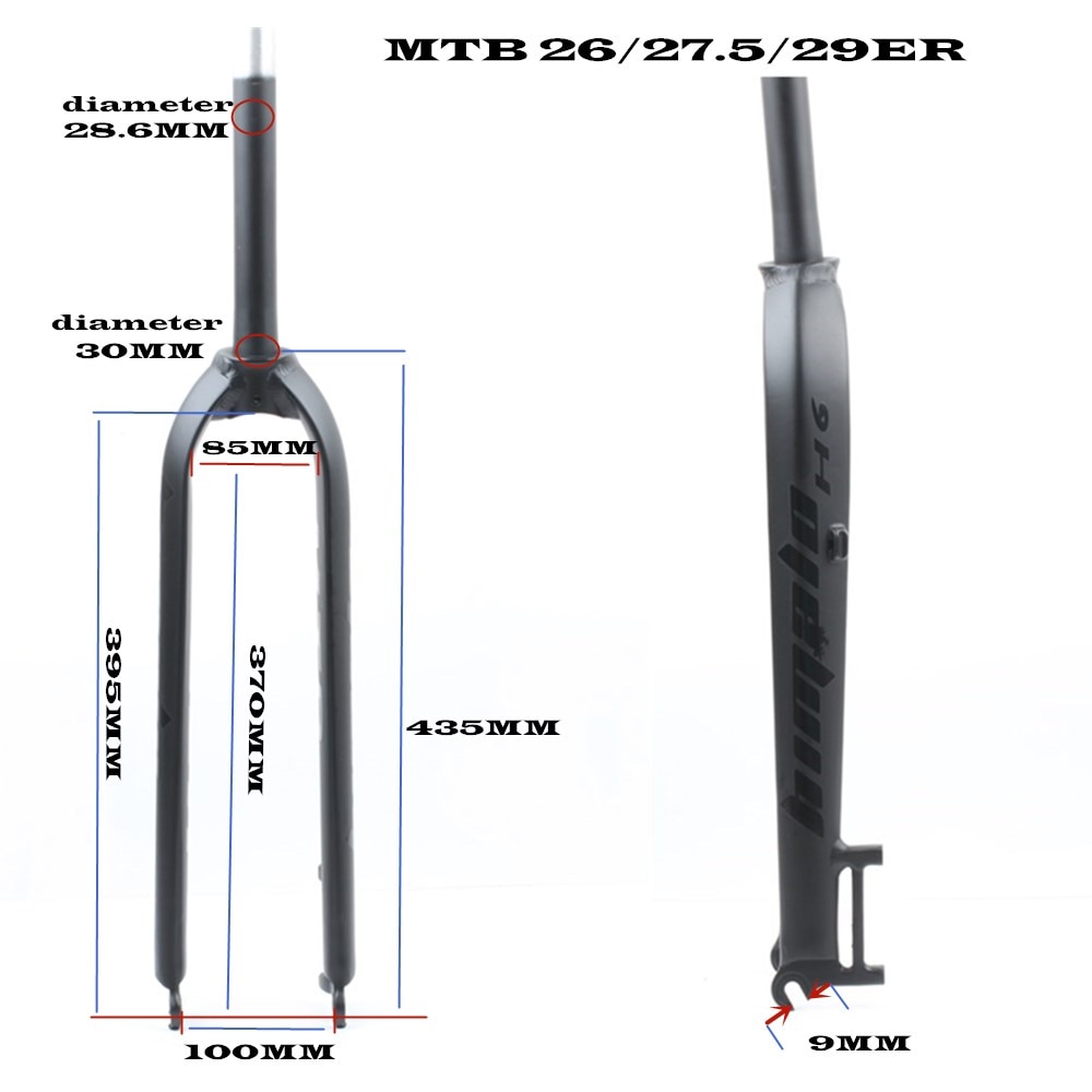 Fourche avant rigide conique en alliage d aluminium 7005 pour vélo de