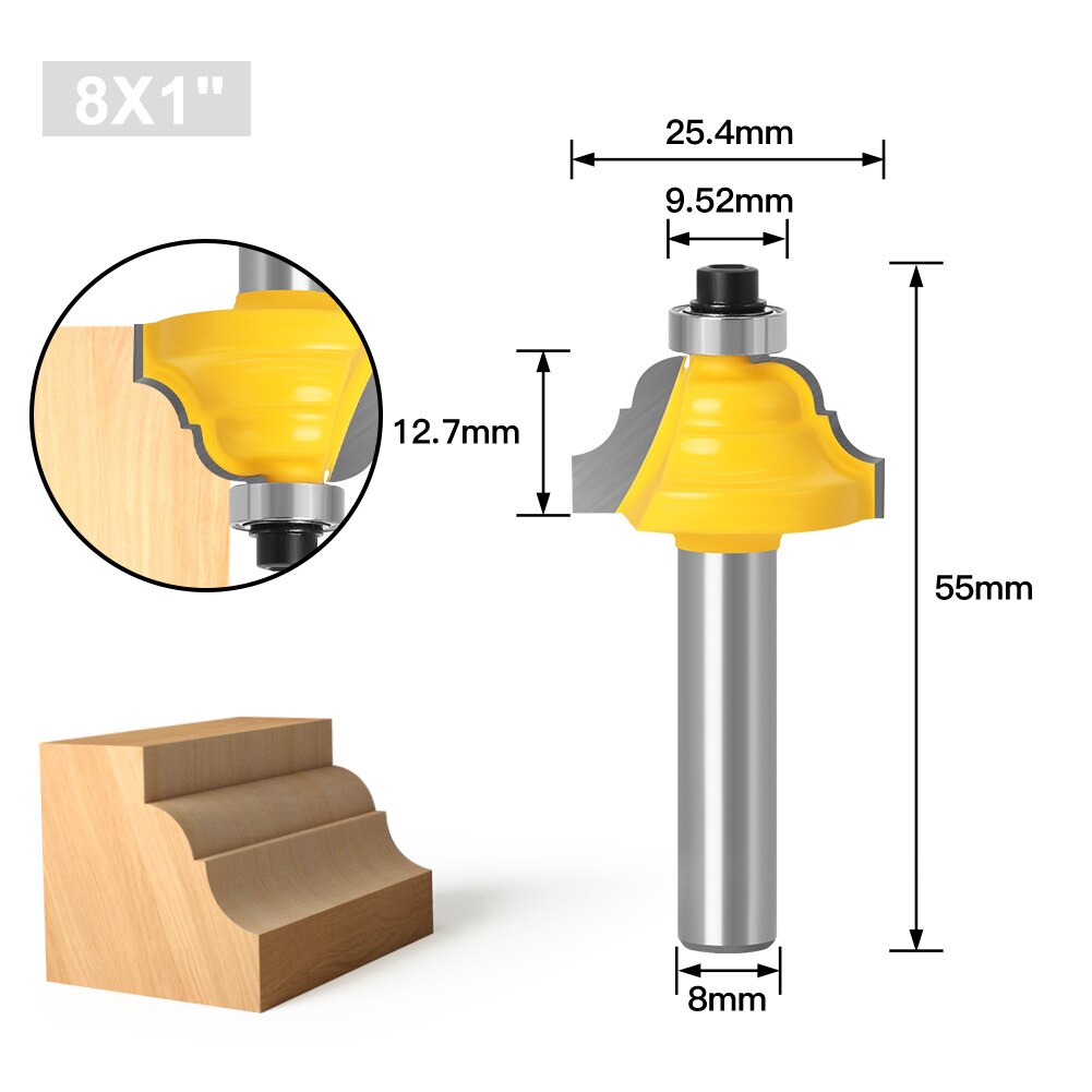 Mm Schacht Hoek Ronde Over Router Bit Met Bearing Grandado