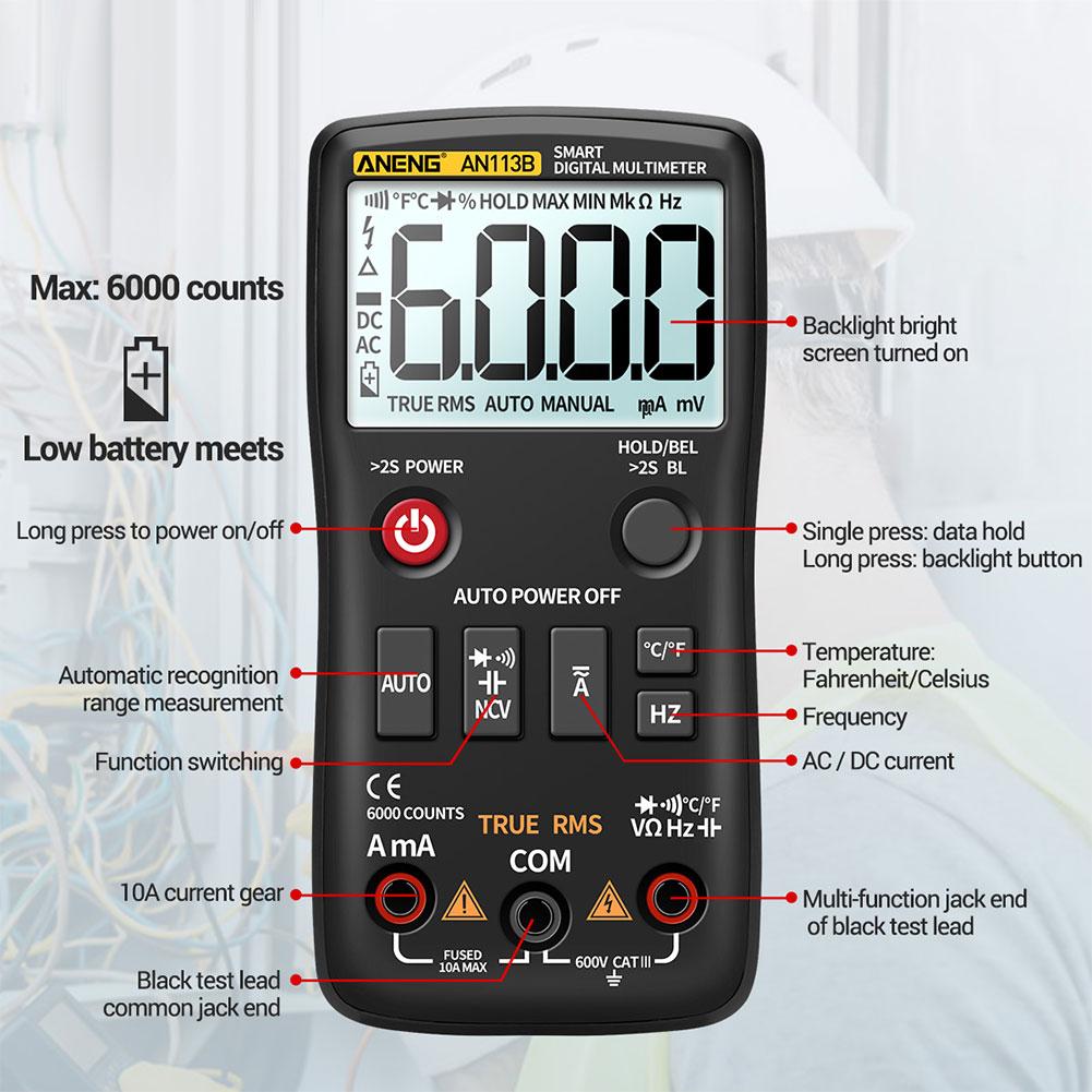 Aneng B Counts Digital Multimeter True Rms Grandado