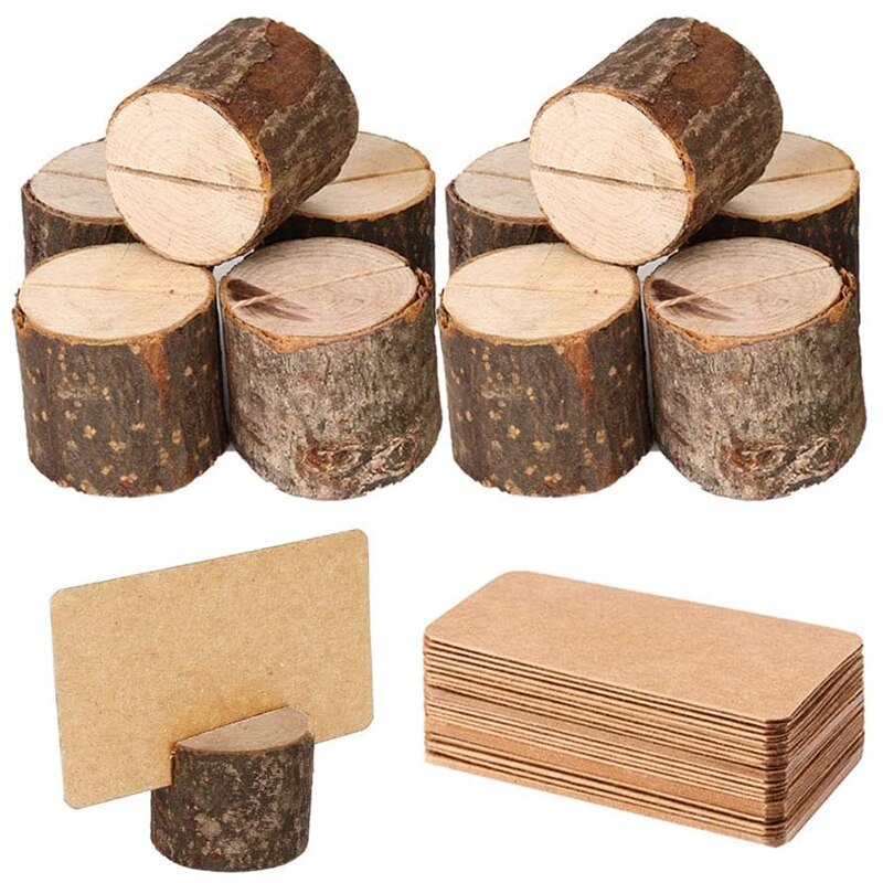 Hout Plaats Kaarthouders 10Pcs Premium Rustieke T Grandado