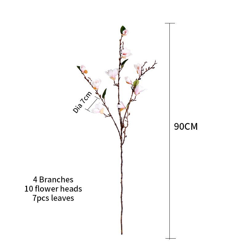 90Cm Zijde Magnolia Boeket Tak Kunstbloemen Arrang Vicedeal