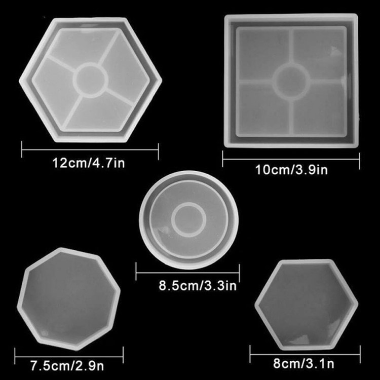 P S Silicone Coaster Moldes Kit Resina Zona Chav Grandado