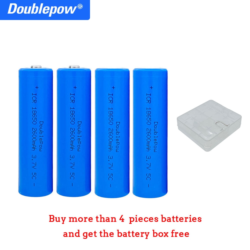 Doublepow 18650 Battery 3 7v 2600mah 18650 Recharg Grandado