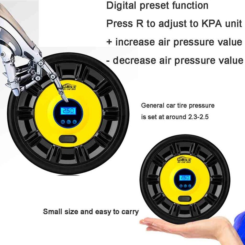 Auto Luftpumpe Digitale Reifen Inflatorled Licht Mini Auto Luftpumpe