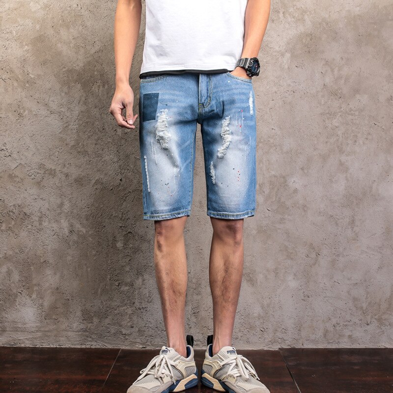 Zomer Mode Toevallige Mannen Shorts Gat Denim Shor Grandado