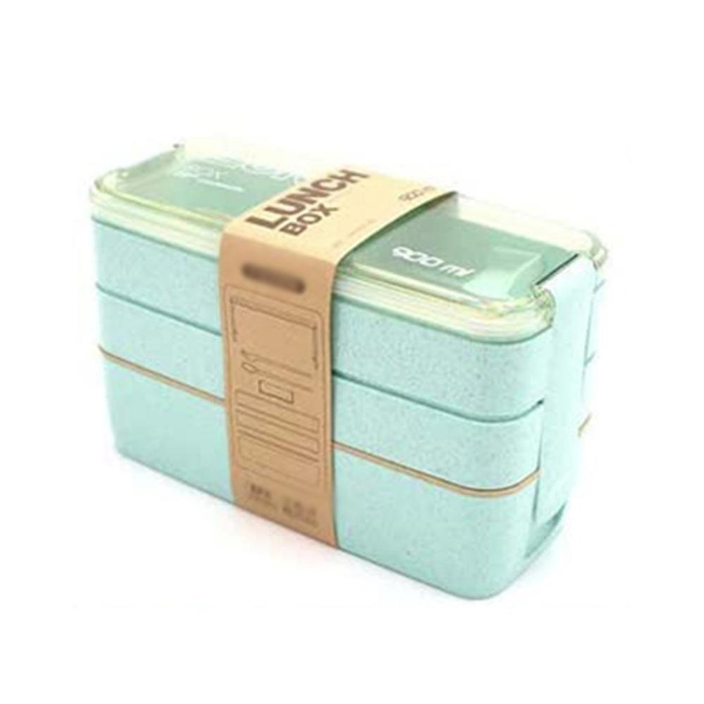 Draagbare Gezonde Materiaal Lunchbox 3 Layer Tarwe Grandado