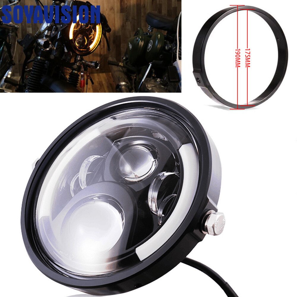 Inch W Dot Sae E Motorrad Scheinwerfer Mit Winkel Auge Led Halo