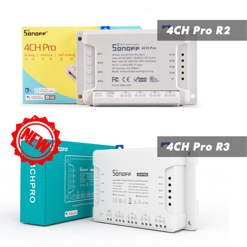 Sonoff 4CH Pro R2 Smart Wifi Schakelaar 4 Bende Li Grandado