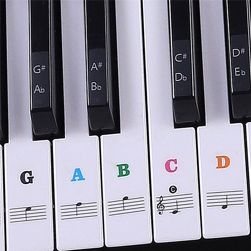 Piano Keyboard Sticker Transparent Removable 37 49 54 61 88 Key For