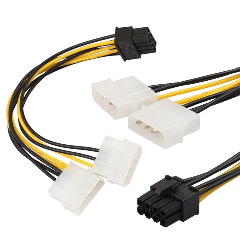 Dual Molex 16cm IDE 4PINx2 4PIN 4 PIN TO PCI E 8PI Grandado