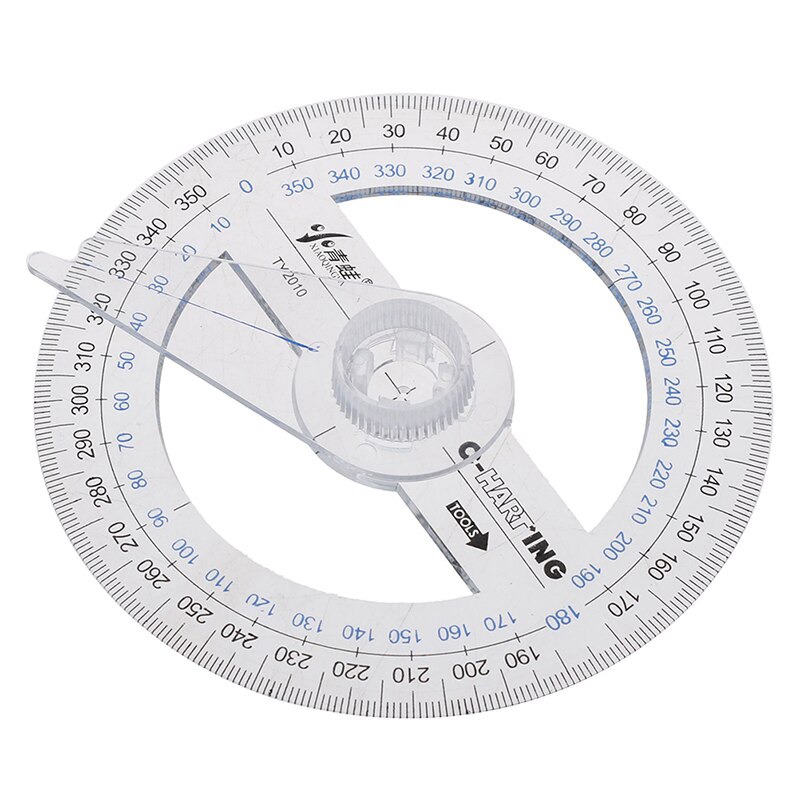 Patchwork Ruler 360 Degree Pointer Protractor Ruler Plastic Round Ruler