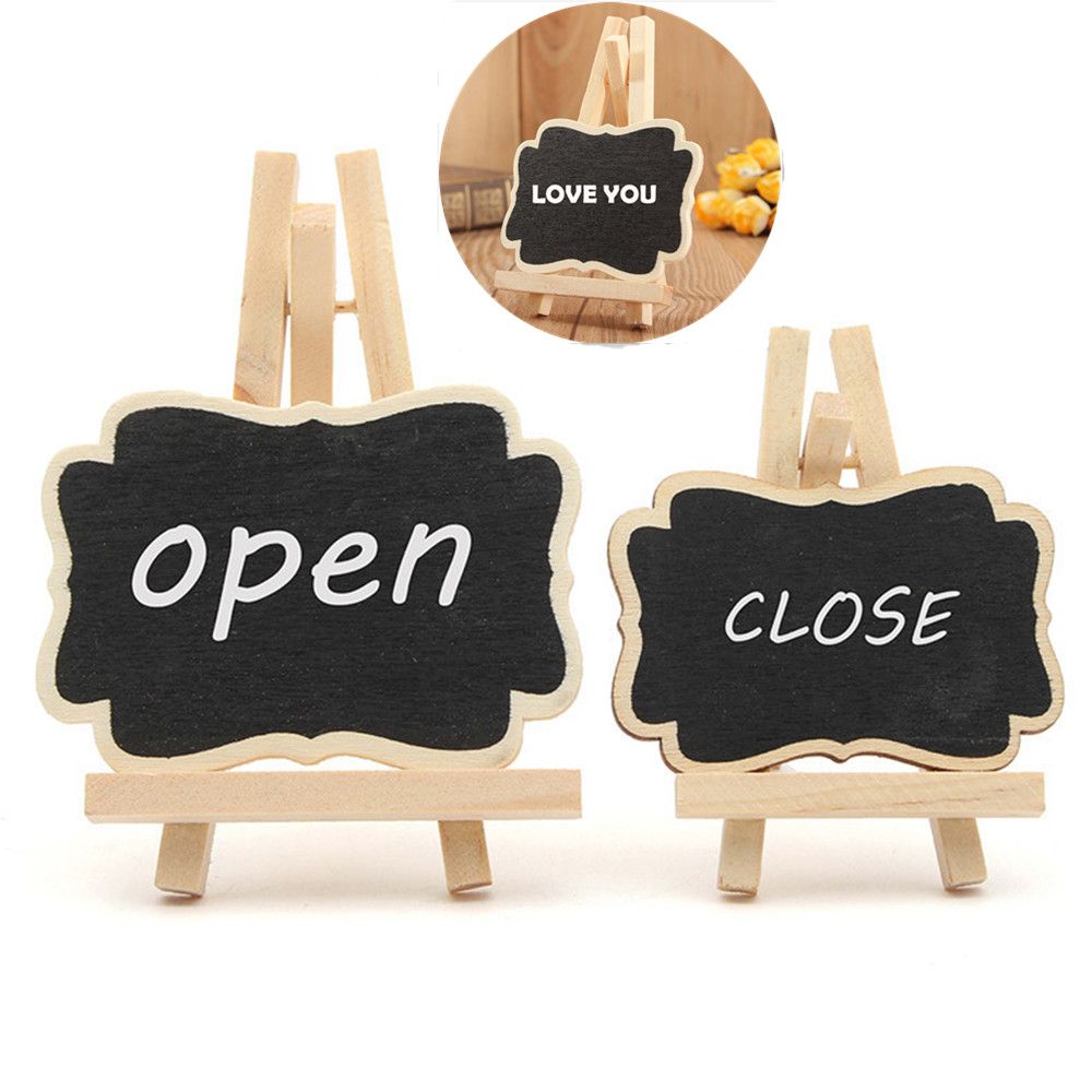 2 Stuks Mini Unieke Houten Blackboard Bericht Card Grandado