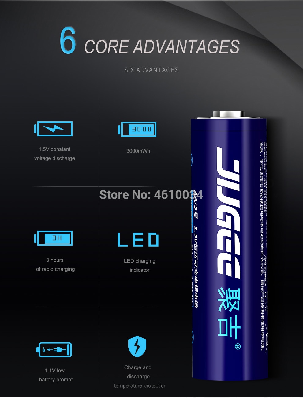 Jugee Aa V Mwh Lithium Li Ion Rechargeable Grandado