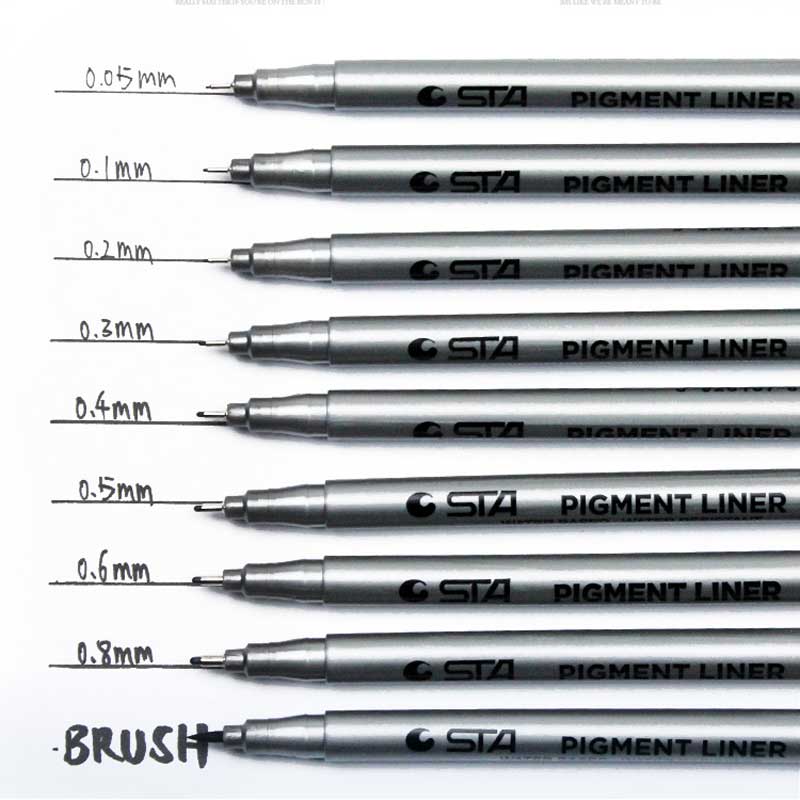 Sta Zwart Micron Pen Haak Liner Sketch Markers Tek Grandado