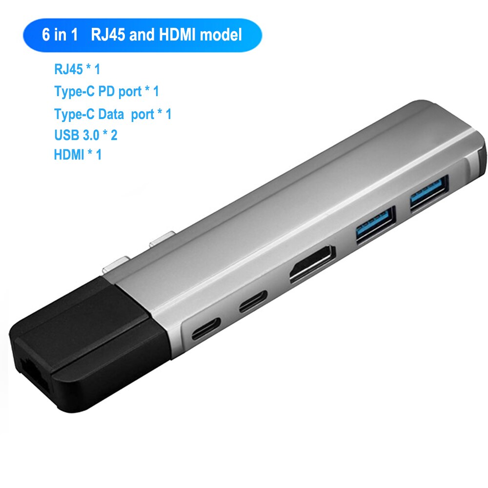 Adaptador Usb C Hub Tipo C Thunderbolt Dongle De Acoplamiento De Usb